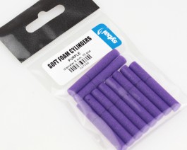 Soft Foam Cylinders, Purple, 6 mm
